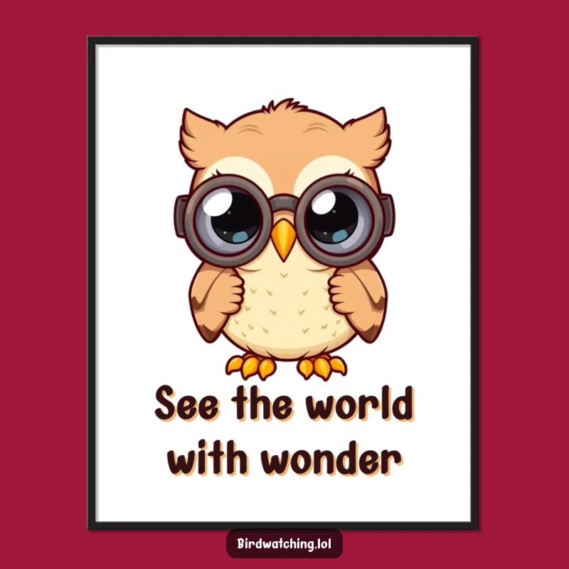 Funny Free Printable Wall Art Owl Binoculars Curious Eyes Art