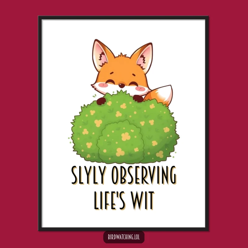 Free Printable Joyful Fox Observation Wall Art - Funny Downloadable Nature Decor