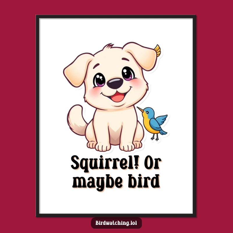 Free Printable Dog Wall Art: Happy Excited Animal Decor Downloadable Gift