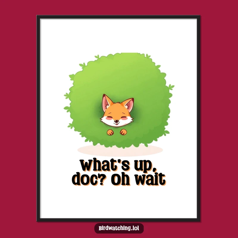 Free Printable Funny Fox Wall Art - Giggling Bush Peek Downloadable Decor