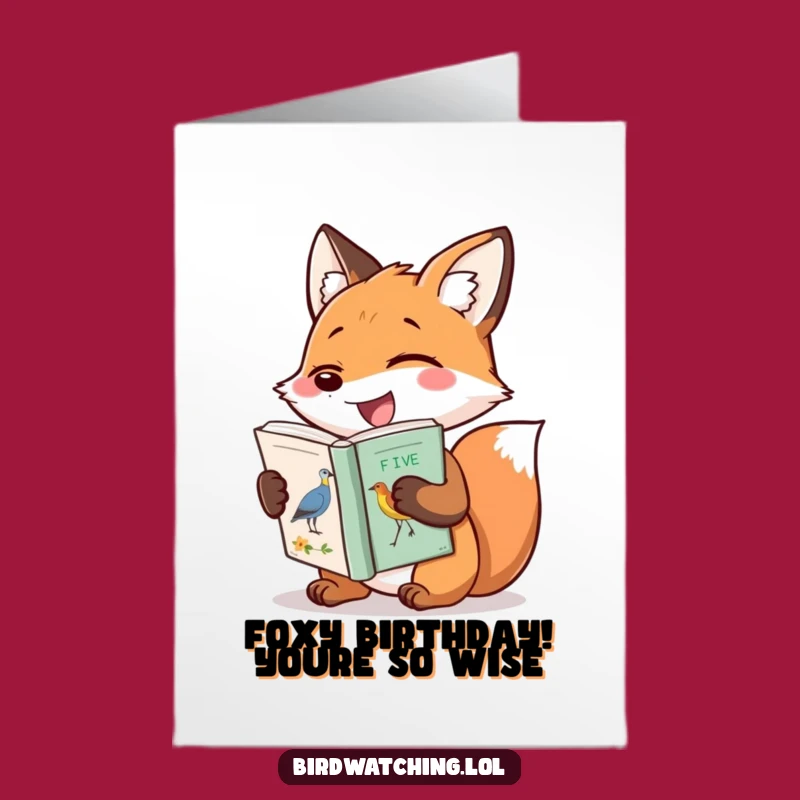 Free Printable Giggling Fox Birthday Card: Funny Bird Book Downloadable Gift