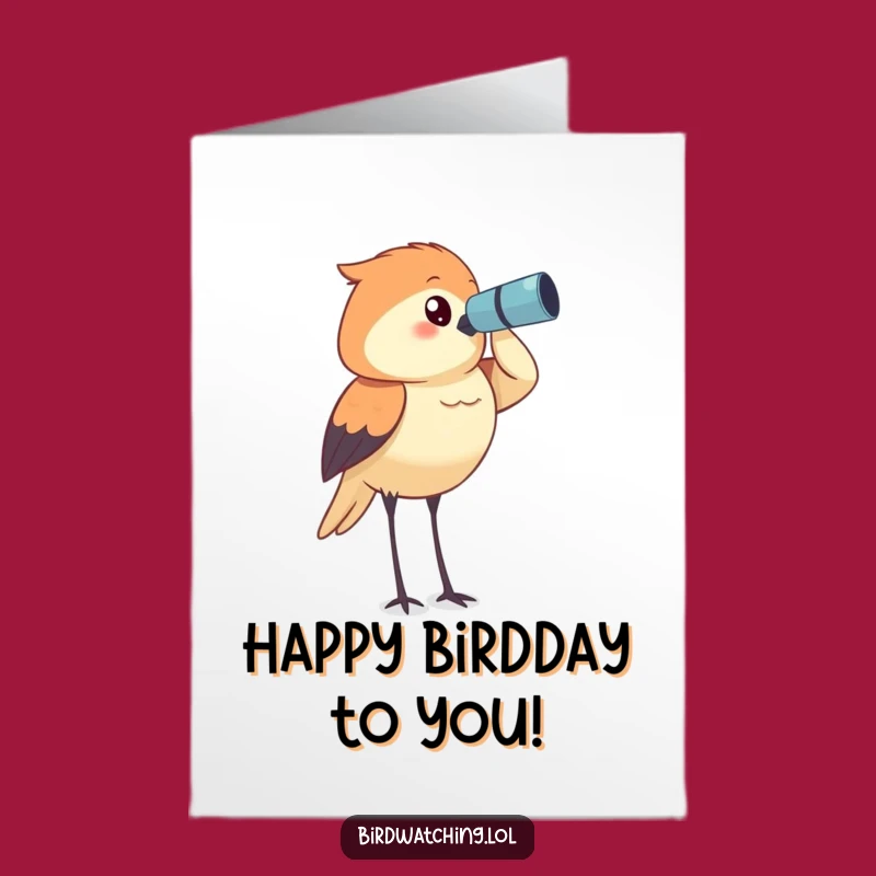 Free Printable Birthday Card: Bird Watcher Stares, Funny Downloadable!