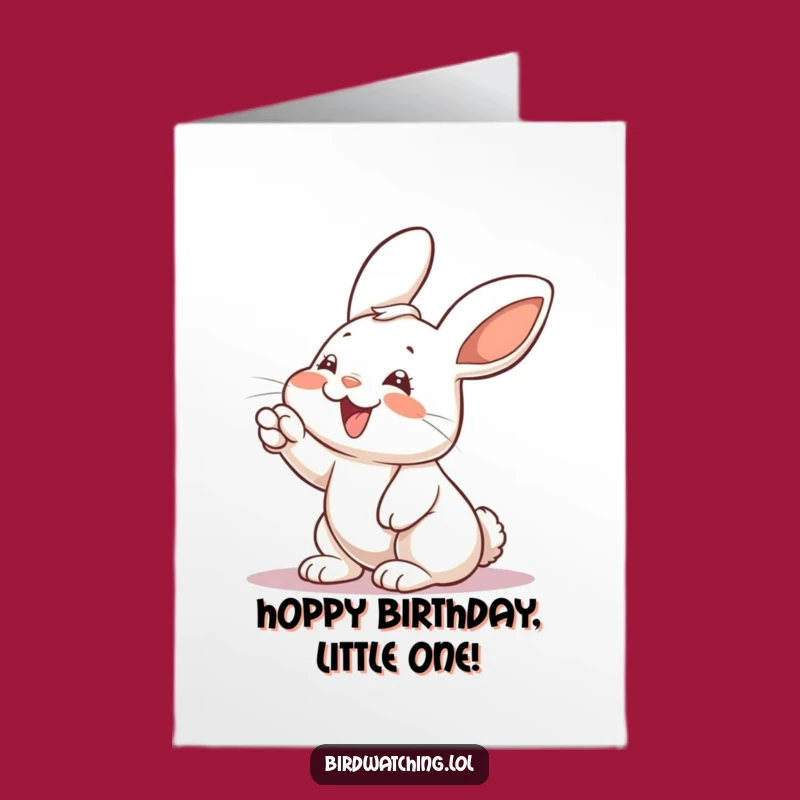 Free Printable Birthday Card: Giggling Rabbit Points, Fun Surprise Downloadable!