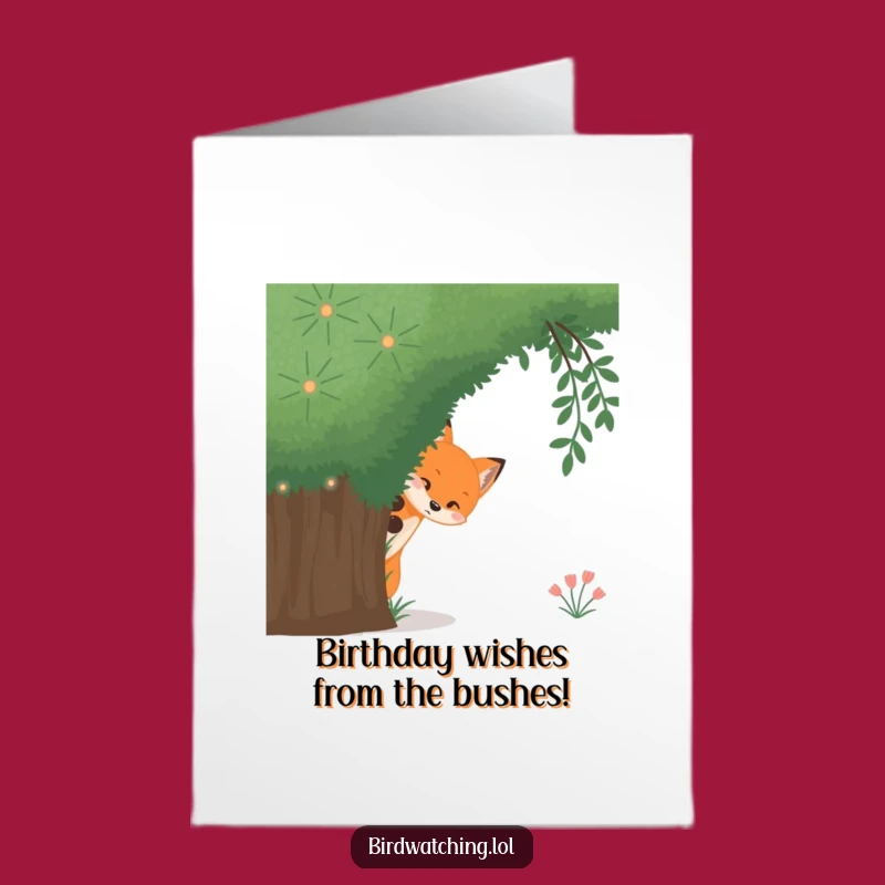 Free Printable Fox Birthday Card - Cute Downloadable Greeting for a Sneaky Surprise