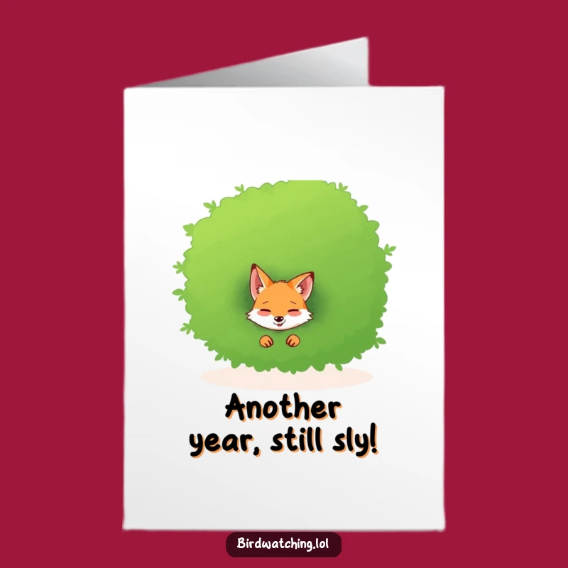 Free Printable Giggling Fox Birthday Card - Funny Bush Peek Downloadable Gift