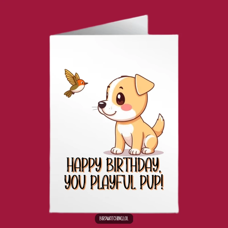 Free Printable Birthday Card: Excited Dog & Bird, Downloadable Greeting Gift!