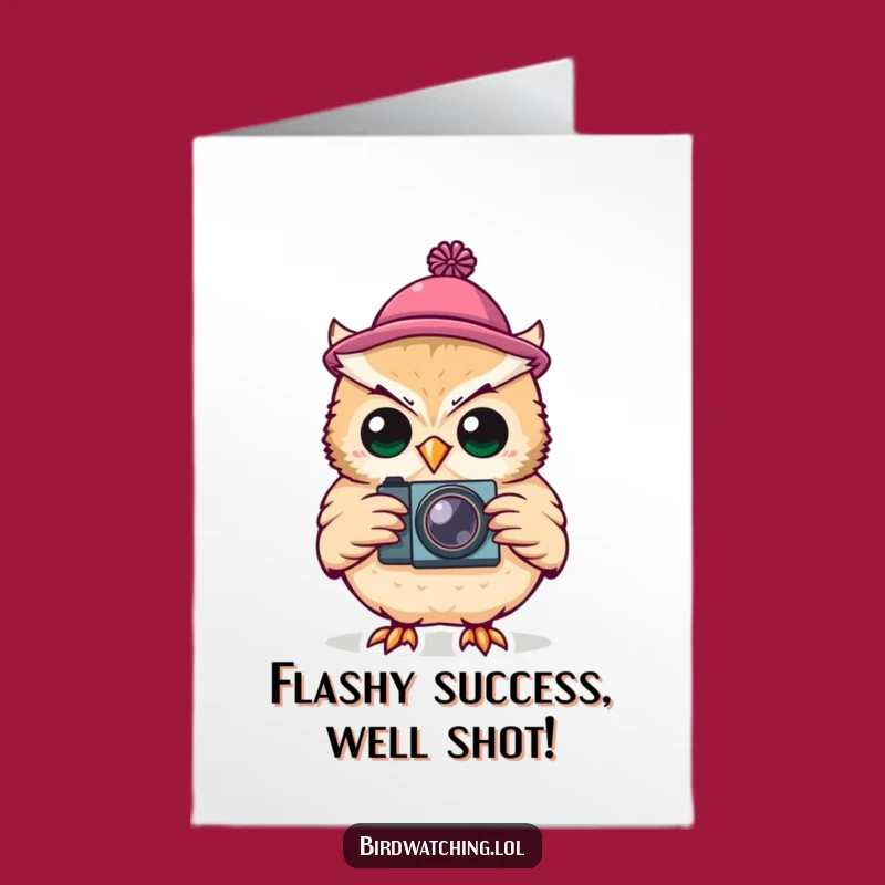 Free Printable Silly Owl Photographer Congrats Card - Funny Downloadable Gift