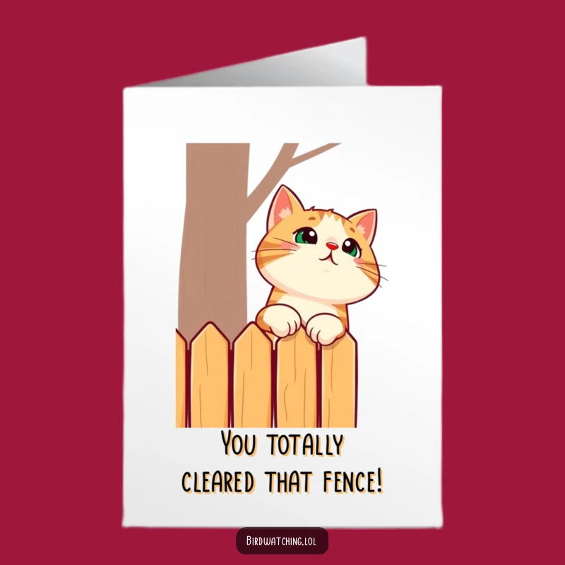 Free Printable Congrats Card: Cat Neck Stretch - Funny Downloadable Gift