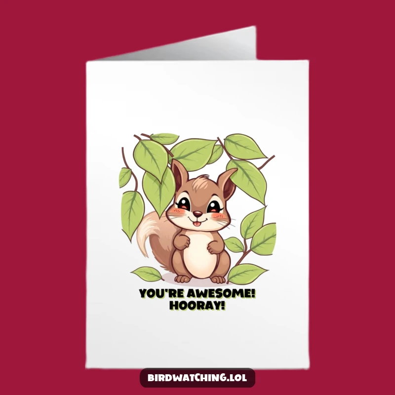 Free Printable Congrats Card: Hopeful Squirrel Celebrates Success