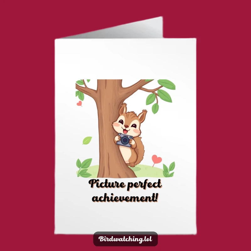 Free Printable Congrats Card Joyful Squirrel Camera Tree Downloadable
