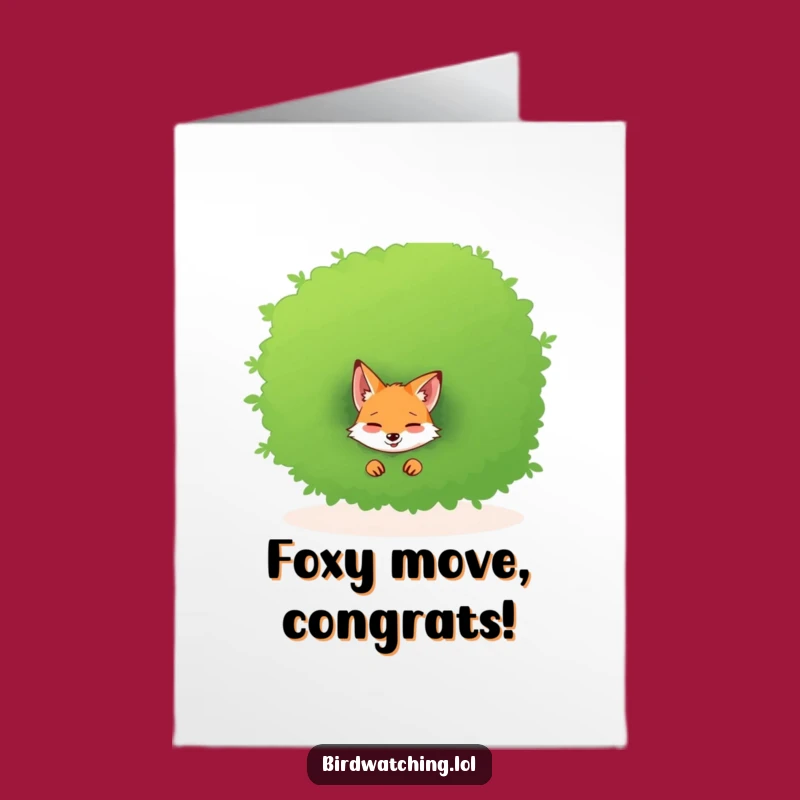 Free Printable Fox Congrats Card - Giggling Bush Peek Funny Downloadable Gift