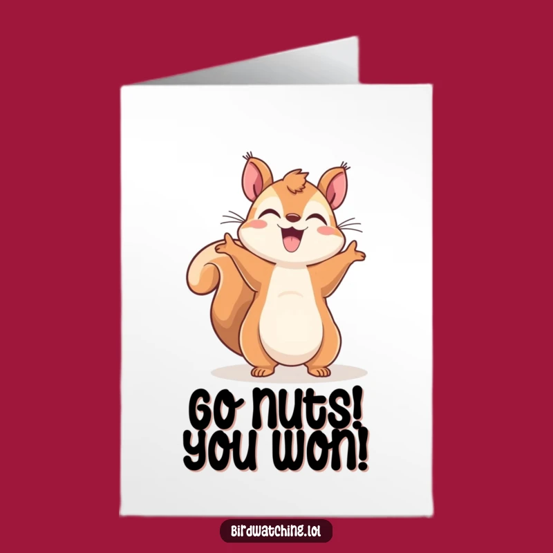 Free Printable Congrats Card: Squirrel Cheers Success - Humorous Downloadable