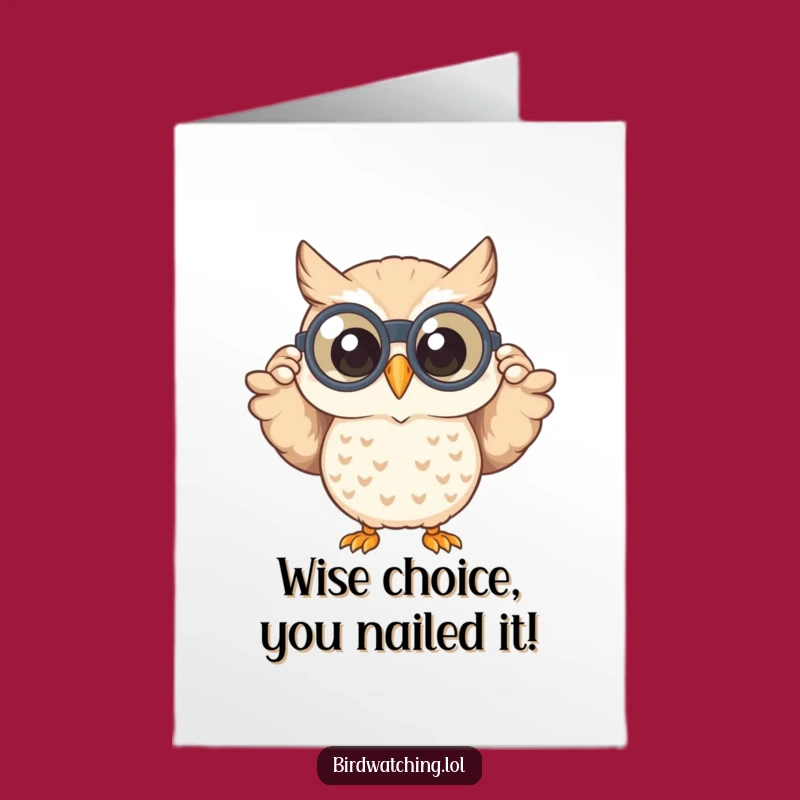 Free Printable Congrats Card: Happy Owl Spotter Cheers Success - Downloadable