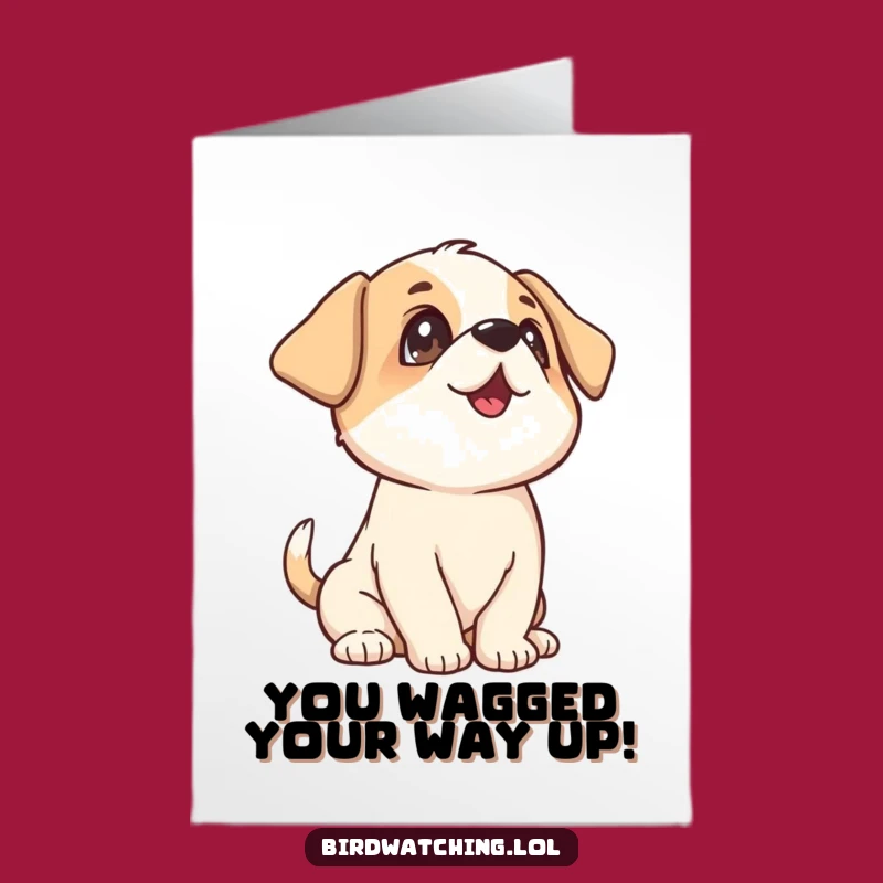 Free Printable Congrats Card: Playful Puppy Looking Up Gift for Celebration