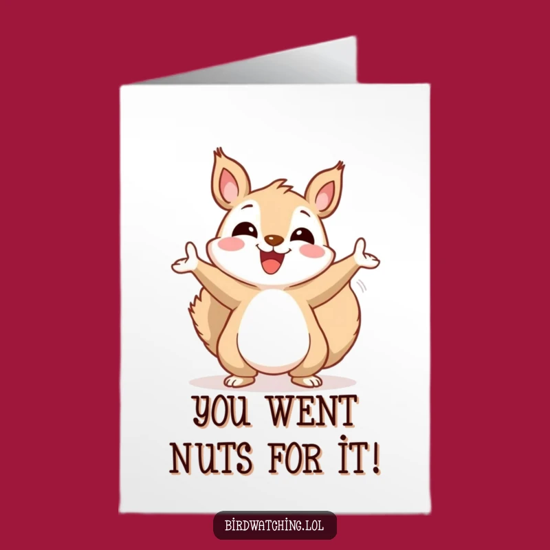 Free Printable Congrats Card: Squirrel Cheers Success, Downloadable Celebration!