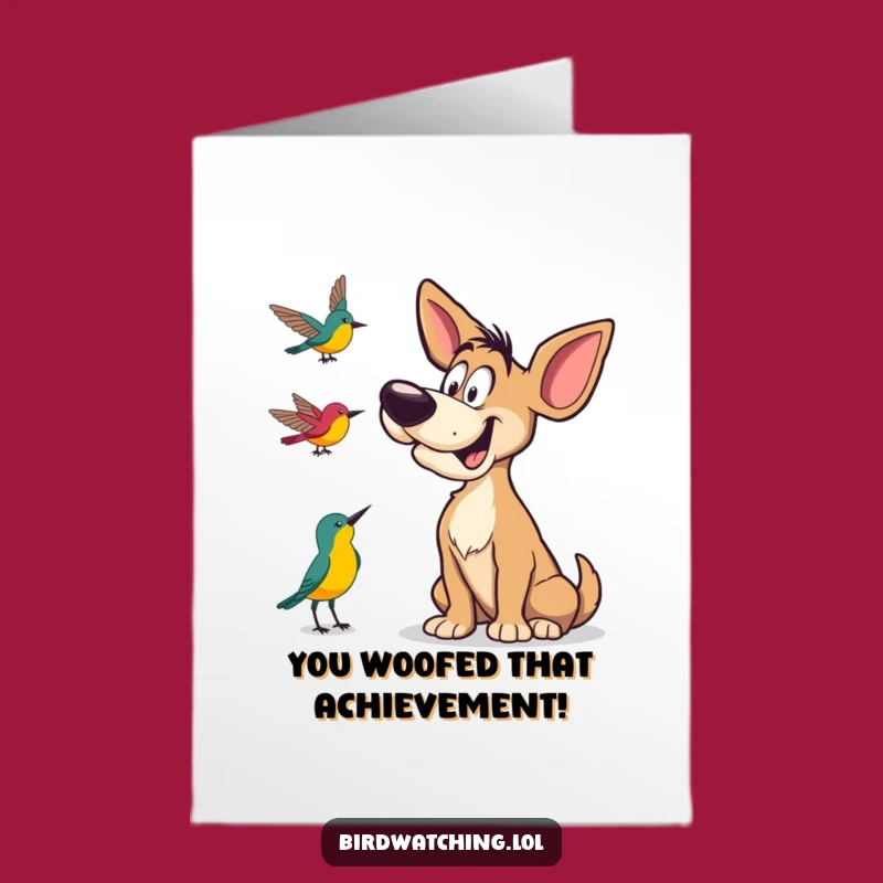 Free Printable Congrats Card: Goofy Dog Listens! Instant Downloadable Greeting for Big News.