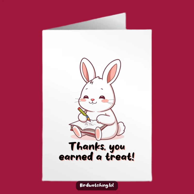 Free Printable Rabbit Thank You Card: Cheerful Notes Downloadable