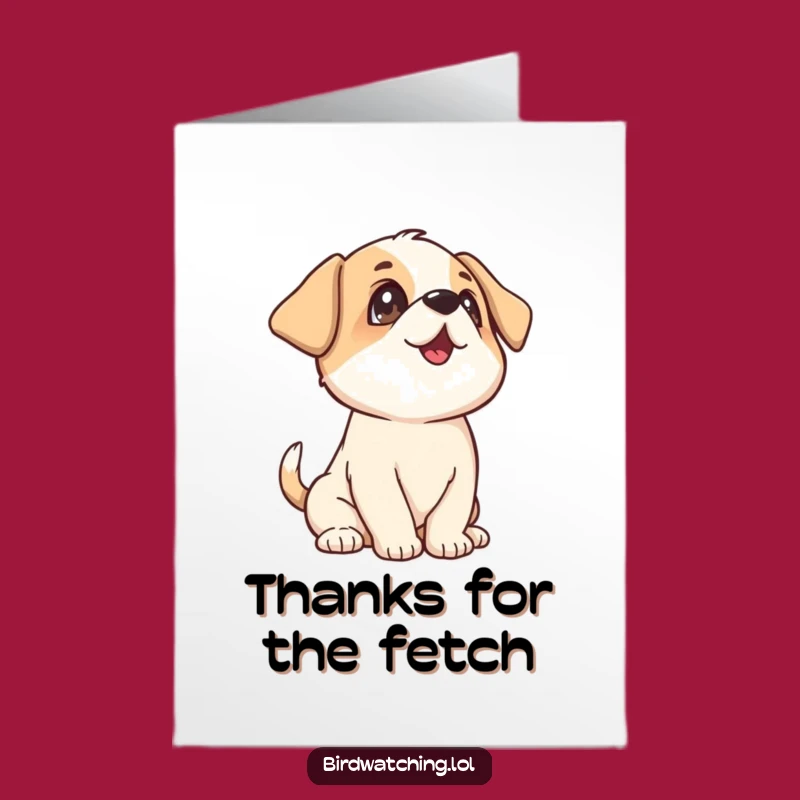 Free Printable Thank You Card: Playful Puppy Looking Up Gift of Thanks
