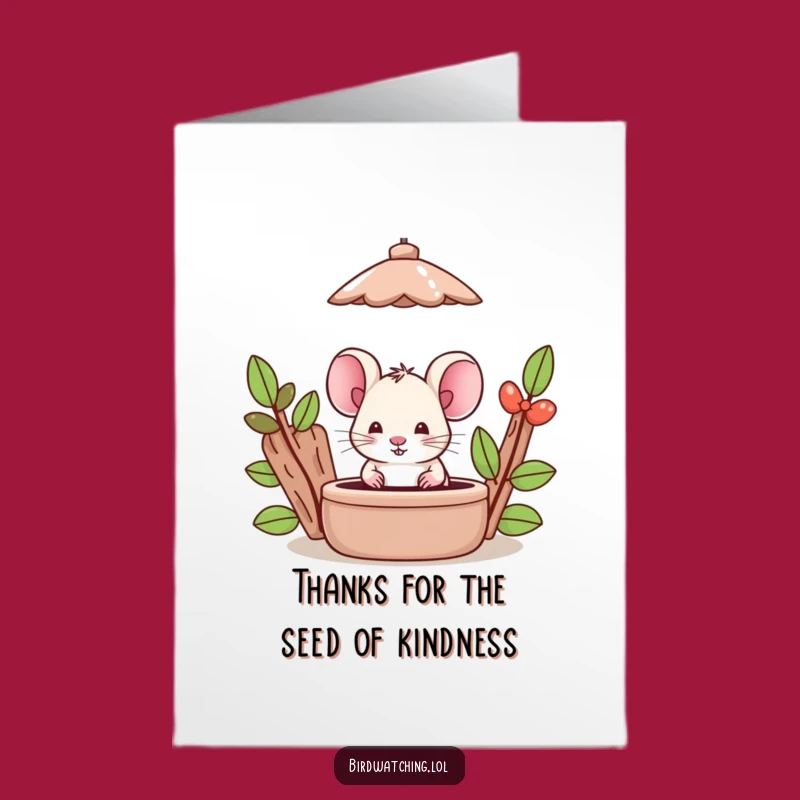 Free Printable Thank You Card: Silly Mouse Says Thanks with a Playful Wink