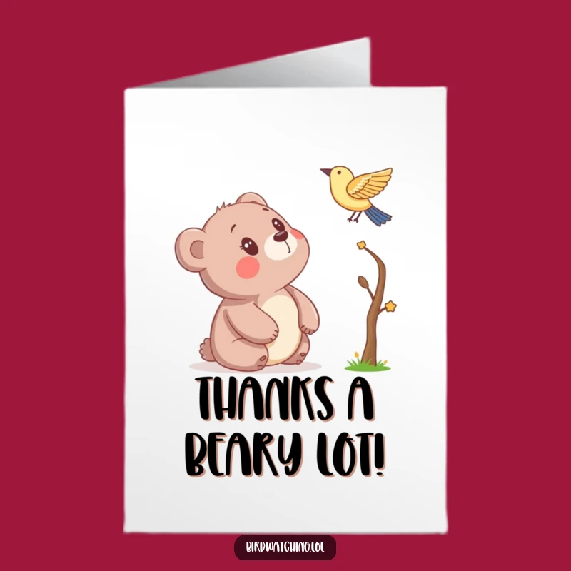 Free Printable Thank You Bear Card: Grateful for Your Kindness, Downloadable Heartfelt Greeting