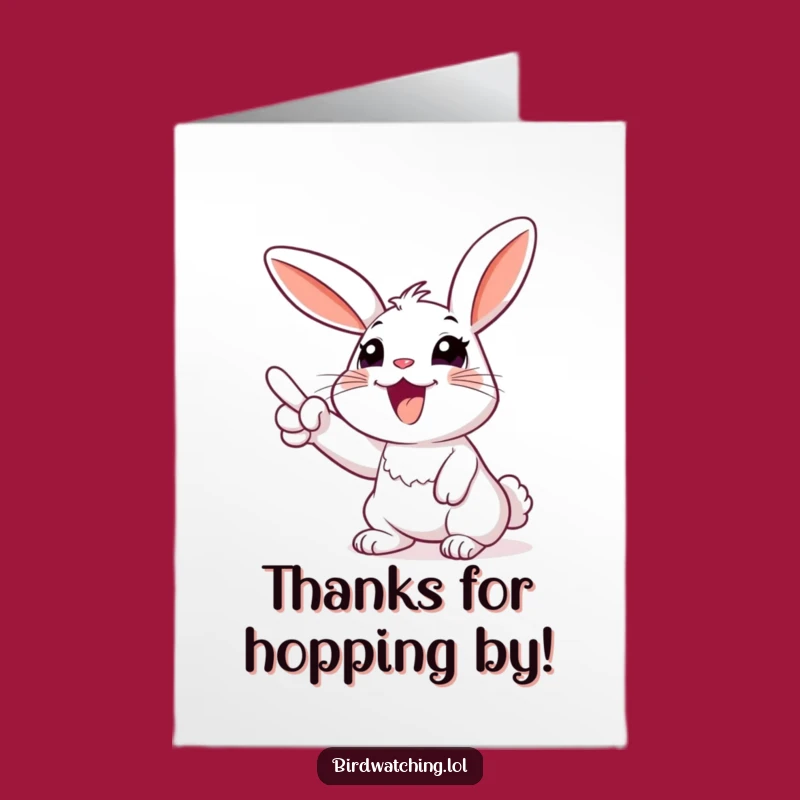 Free Printable Thank You Card: Funny Rabbit's Sky-High Gratitude!