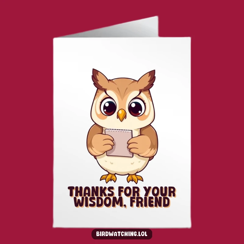 Free Printable Thank You Card: Proud Owl Notes, Grateful Downloadable Gift Idea