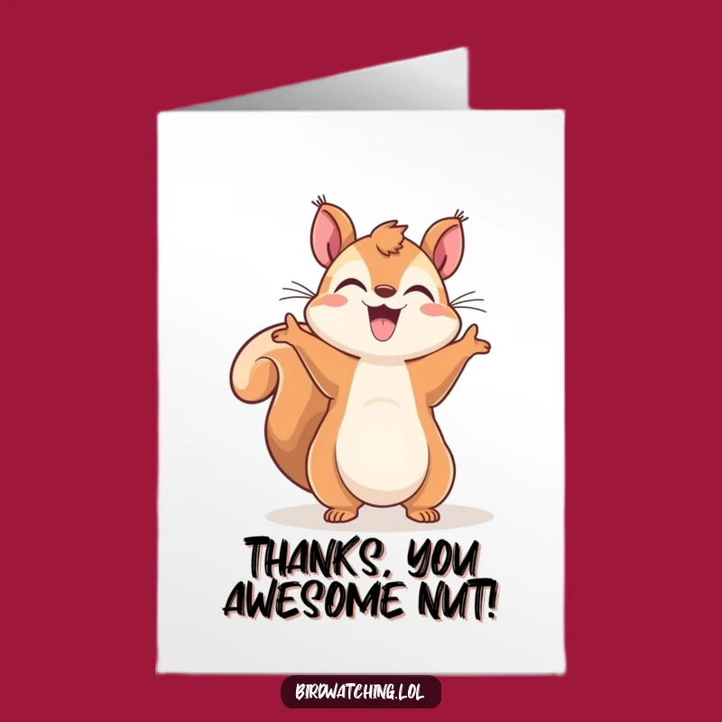 Free Printable Thank You Card: Squirrel Cheers Gratitude - Funny Downloadable