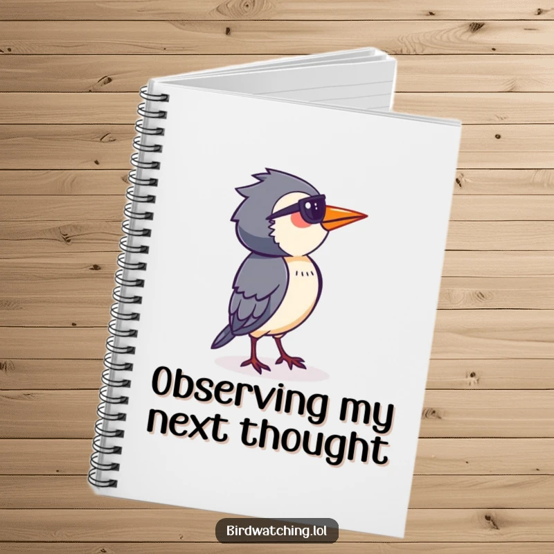 Funny Bird Watcher Notebook: Determined person surveying horizon, ideal for writing notes, observations, or daily thoughts.
