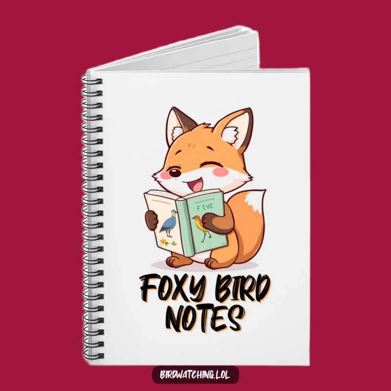 Funny Giggling Fox Notebook, Hilarious Bird Logbook, Creative Journal Gift