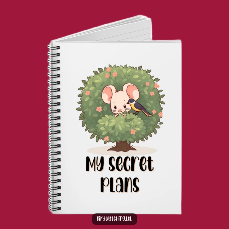 Funny Shy Mouse Notebook - Bird Watching Journal, Ideal Funny Gift