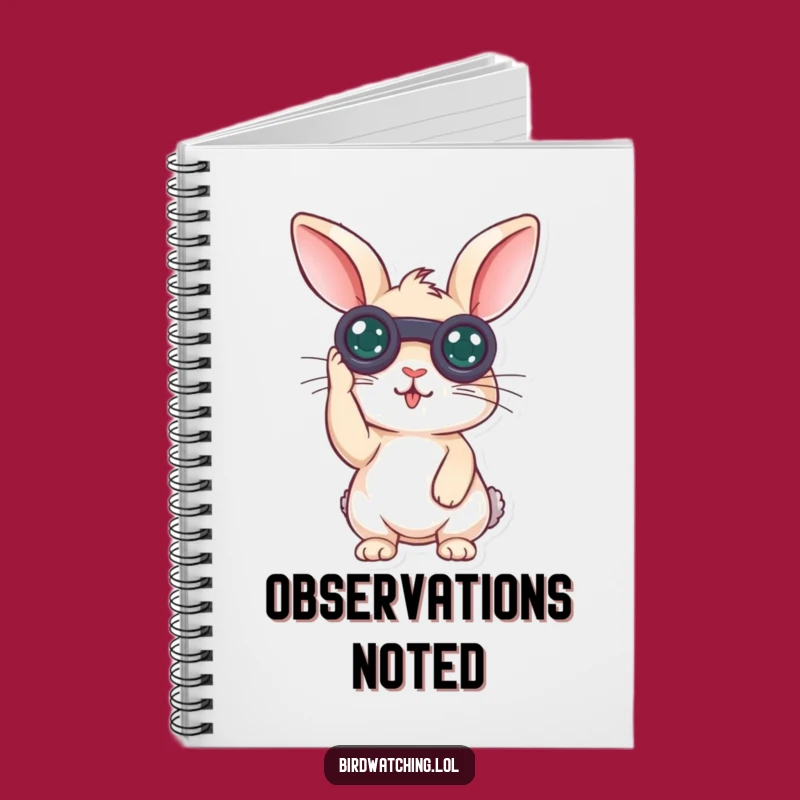 Funny Surprised Rabbit Notebook: Curious Binoculars Journal for Ideas, Gift