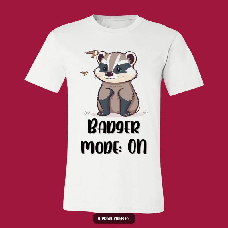 Funny Determined Badger Flyer T-Shirt: Humorous Gift for the Keen Observer