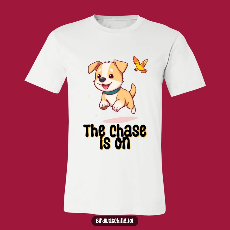 Funny Dog Chasing Bird T-Shirt: Playful Pet Lover Gift