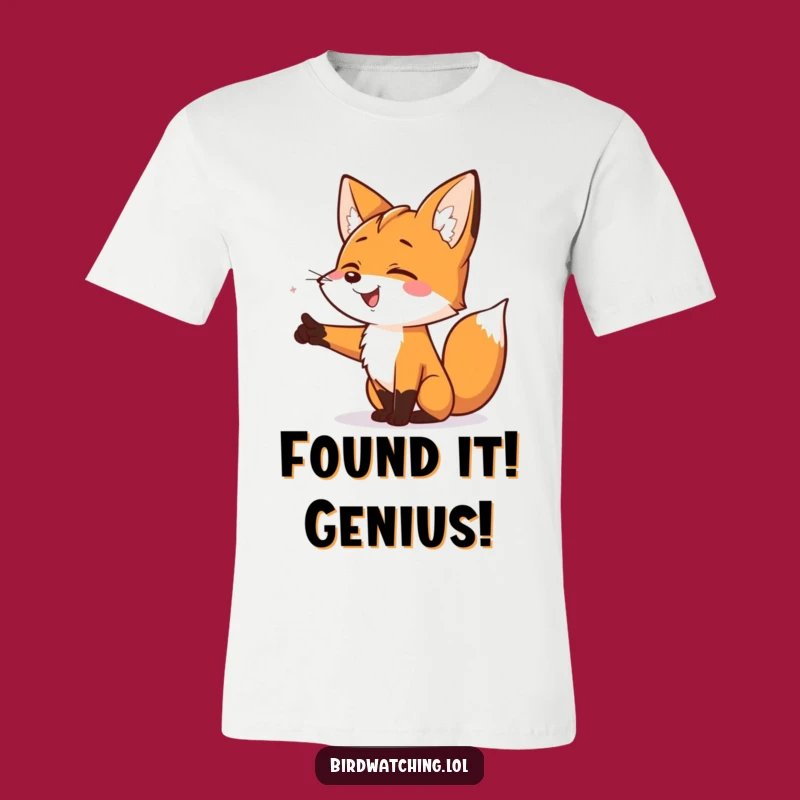 Funny Smiling Fox T-Shirt: Exciting Pointing Adventure Graphic Tee