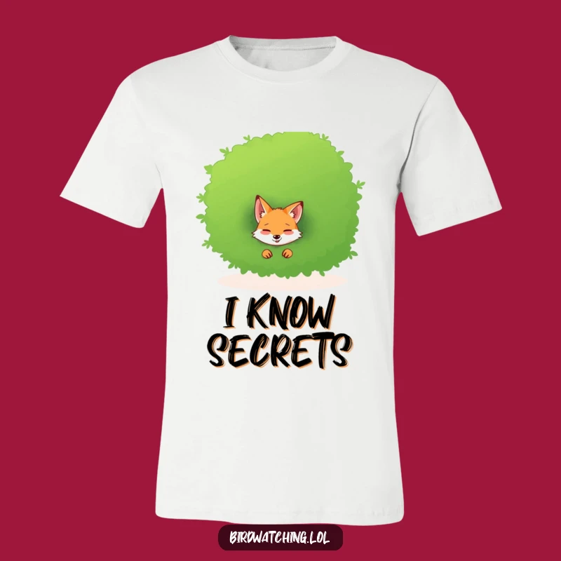 Funny Giggling Fox T-Shirt - Playful Bush Peeker Tee for Fun