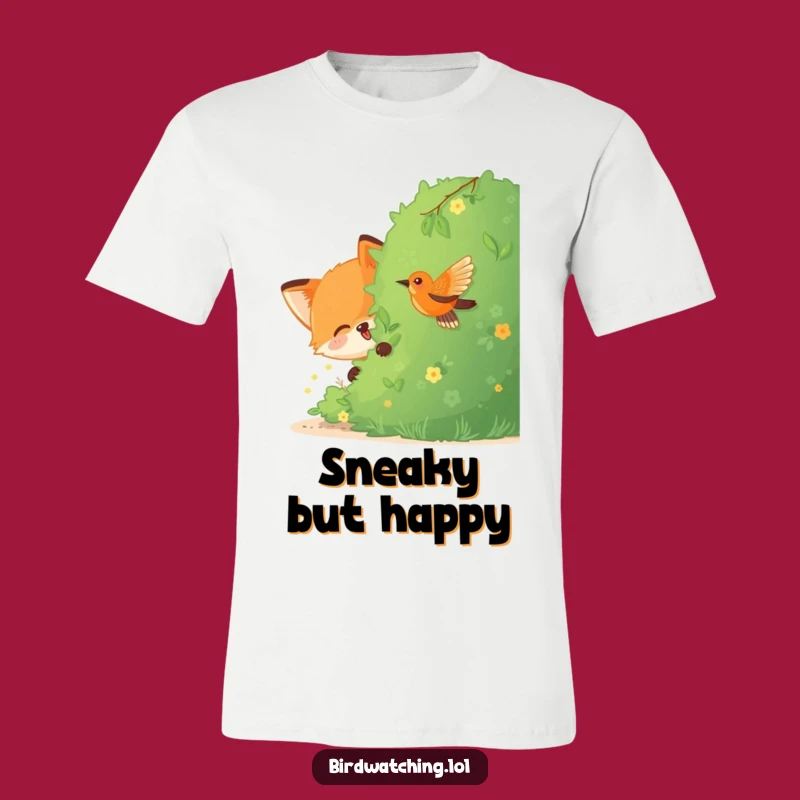 Funny Fox Bird Watching T-Shirt: Cute Graphic Tee, Ideal Funny Gift for Friends