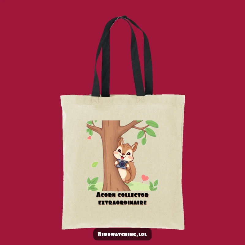 Funny Squirrel Photographer Tote Bag: Joyful Cameraman Art, Eco-Friendly Funny Gift
