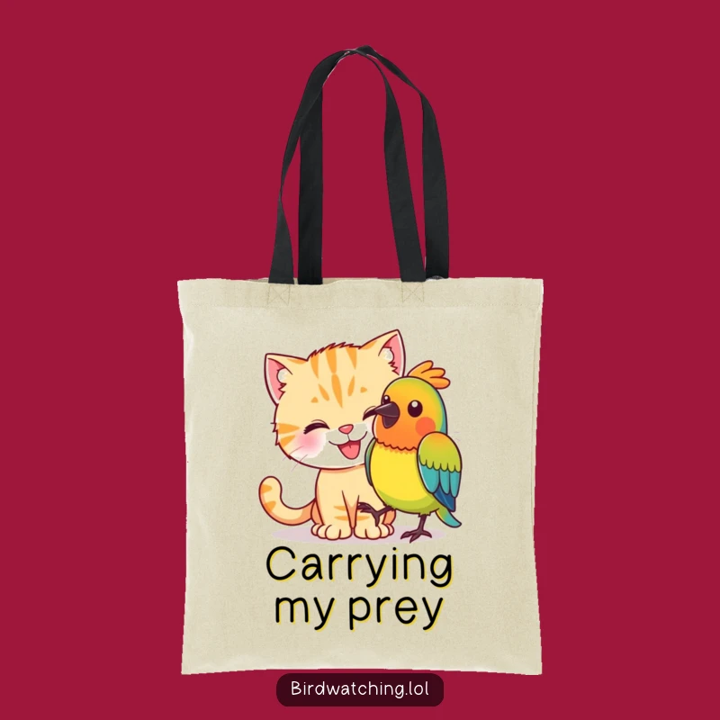 Funny Cat Bird Sneak Tote Bag: Stylish Feline Accessory, Perfect Gift