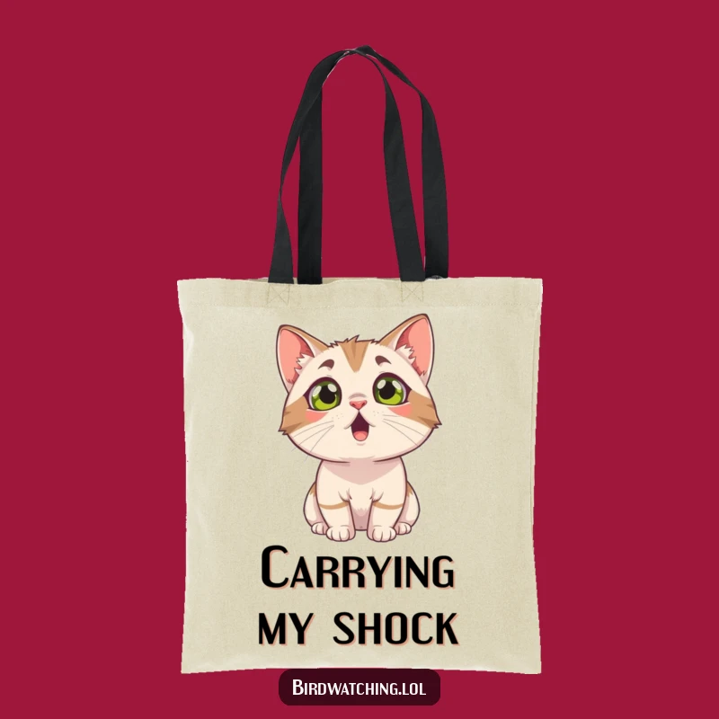 Funny Surprised Cat Tote Bag - Witty & Hilarious Shopping Gift