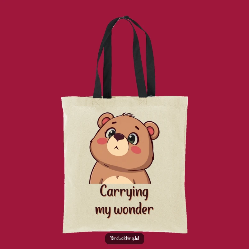 Funny Bear Tote Bag: Determined Explorer Design, Practical Funny Gift for Adventurers