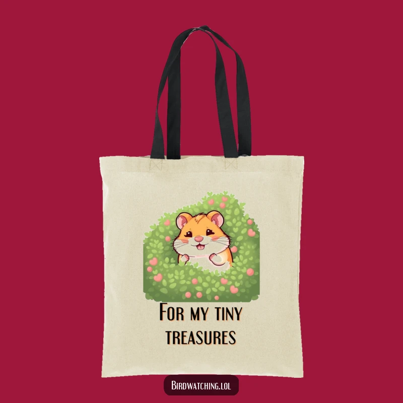 Funny Giggling Hamster Bush Tote Bag: Cute Humorous Gift for Everyday Fun