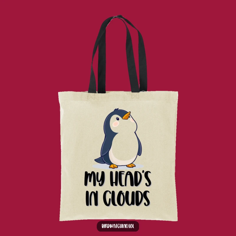 Funny Penguin Tote Bag, Whimsical Sky Gazer Bag, Perfect Gift