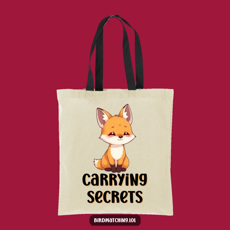 Funny Playful Fox Tote Bag: Listening Intently Carryall, Eco-Friendly