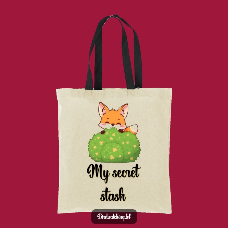 Funny Joyful Fox Tote Bag: Peeking Fox, Practical Gift